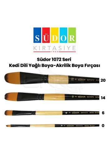 Südor 1072 Seri Kedi Dili Yağlı Boya-Akrilik Boya Fırçası