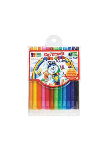 SÜDOR 12 RENK ÇEVİRMELİ MUM BOYA YB08