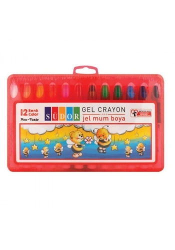 SÜDOR 12 RENK JEL MUM BOYA PLASTİK KUTU YB11