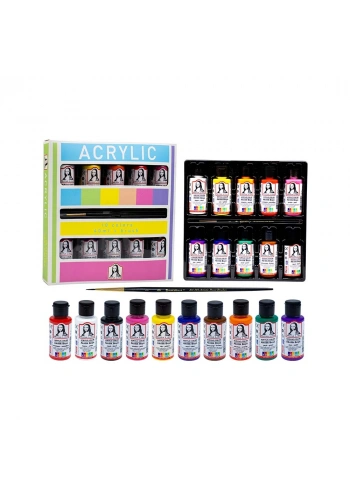 Südor Monalisa Akrilik Boya Seti 10 Renk 40 ml + Fırça  ML122