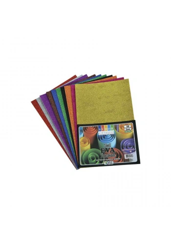 Südor Simli Yapışkanlı Eva A4 2 mm 10 Renk