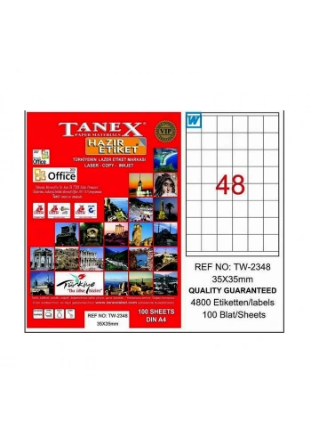 TANEX 2348 LASER ETİKET 35x35mm 72x100 7200 ADET