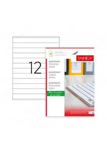 TANEX 2524 LASER ETİKET 210x24mm 12x100 1200 ADET