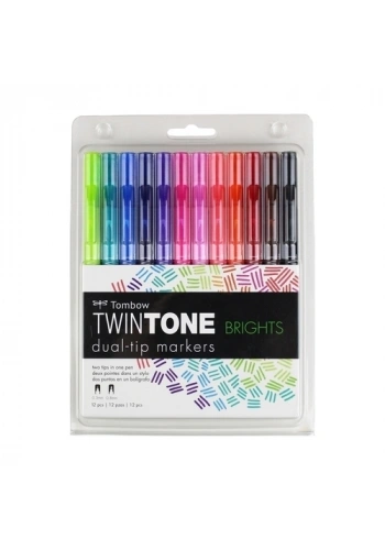 TOMBOW TWIN TONE MARKÖR RAİNBOW TONLAR SETİ 12 RENK