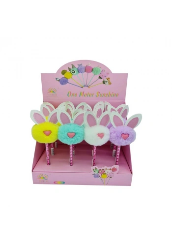 Unicus Tavşan Kalpli Ponpon Jel Tükenmez Kalem Tekli MD-018