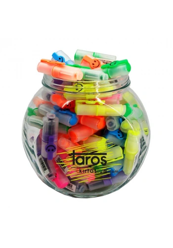 Vintage Label Smiley Fosforlu Kalem Mini 2104