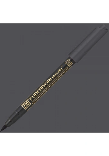 Zig Fudebiyori Fırça Uçlu Metalik Kalem Black