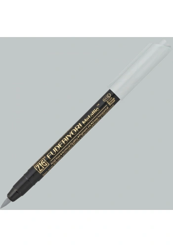 Zig Fudebiyori Fırça Uçlu Metalik Kalem Silver