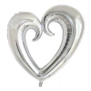 Şekilli Kalp Gümüş Renk Folyo Balon