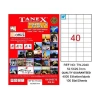 TANEX 2040 LASER ETİKET 52x29mm 40x100 4000 ADET