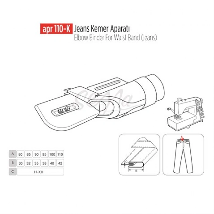 Keten Kemer Aparatı 110x42mm / APR 110-KT