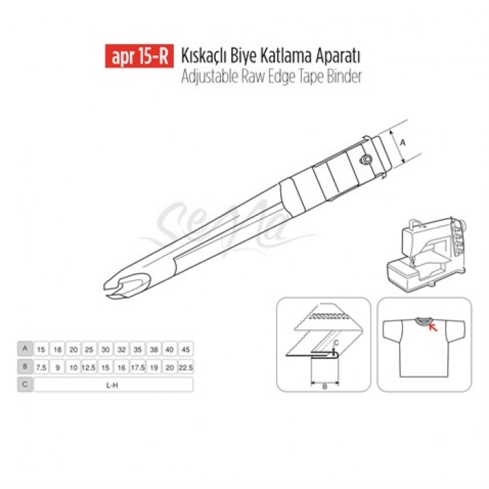 Kıskaçlı Biye Aparatı 15x7,5mm / APR 15-R