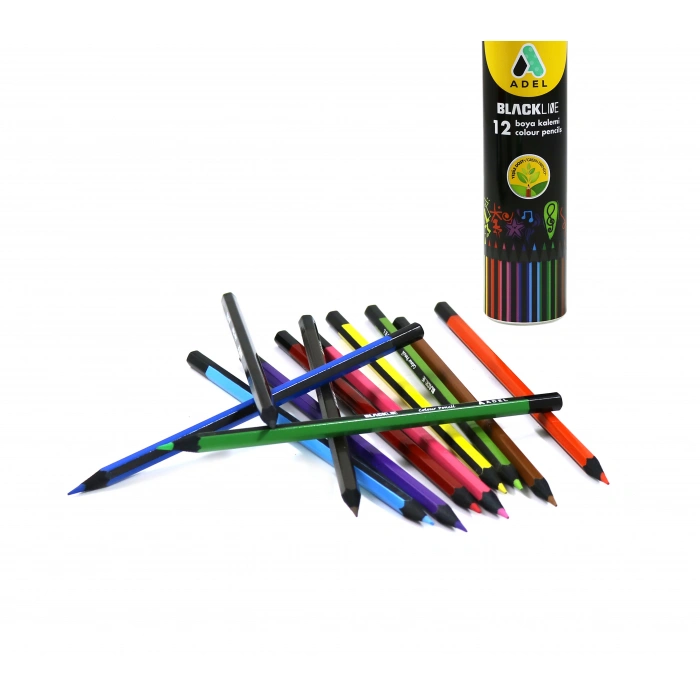 ADEL 12 RENK BLACKLINE METAL TÜP KURU BOYA 2312013