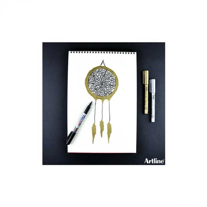 Artline Kaligrafi Kalemi 993XF Yaldızlı Gümüş