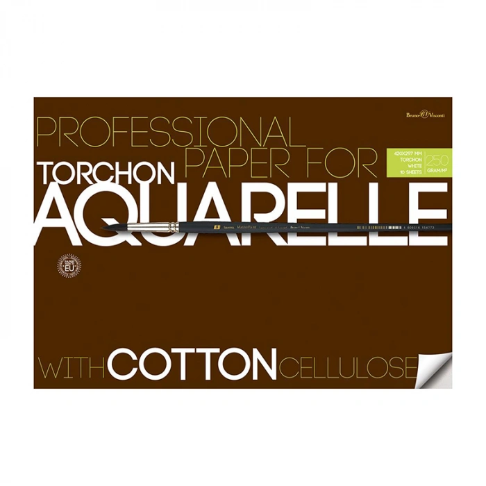 B&V Torchon Pamuk Suluboya Kağıdı Dosyalı 250g A3 (29,7x42cm) 10 Yaprak 4-142