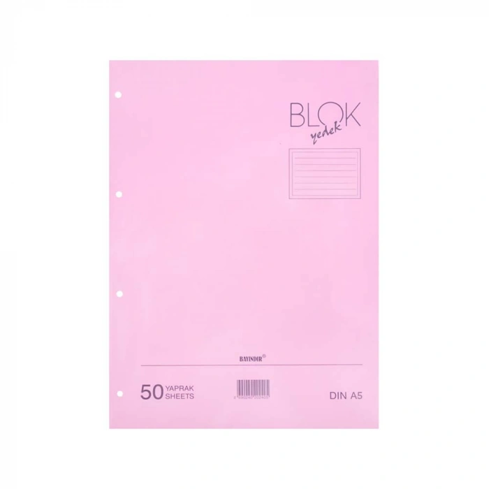 Bayındır A5 Kolej Yedek 50 Yp. Çizgili Pembe Bbn0243