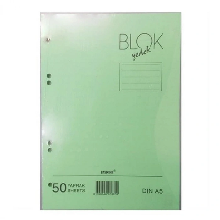 BAYINDIR A5 KOLEJ YEDEK YEŞİL ÇİZGİLİ