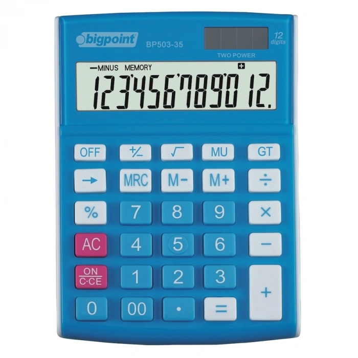 Bigpoint BP503 Hesap Makinesi Mavi (12 Hane)