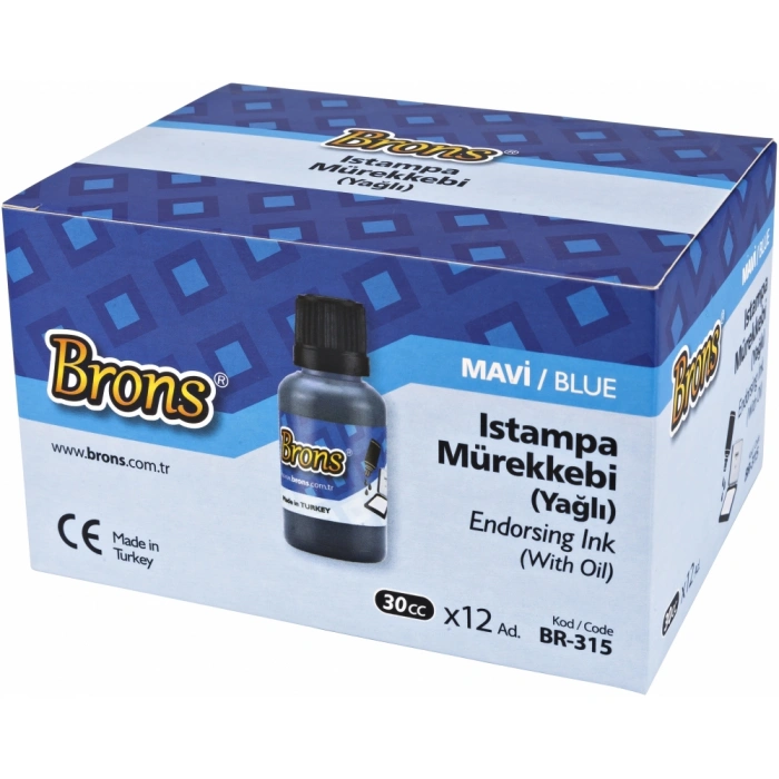 BRONS ISTAMPA MÜREKKEBİ MAVİ 30 cc BR-315
