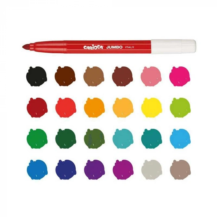 Carioca Jumbo Yıkanabilir Keçeli Boya Kalemi 24 Renk 40570