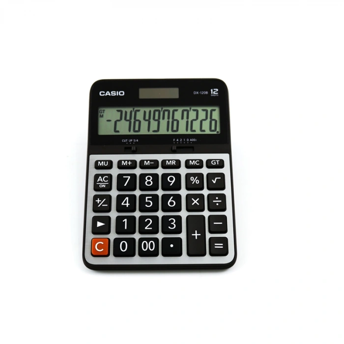 CASIO DX-120 S/B MASA ÜSTÜ HESAP MAKİNESİ 12 HANE