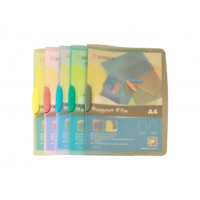 Comix Sıkıştırmalı Dosya Ortadan Klipsli 23x31 Şeffaf Renkler LW423A-S1