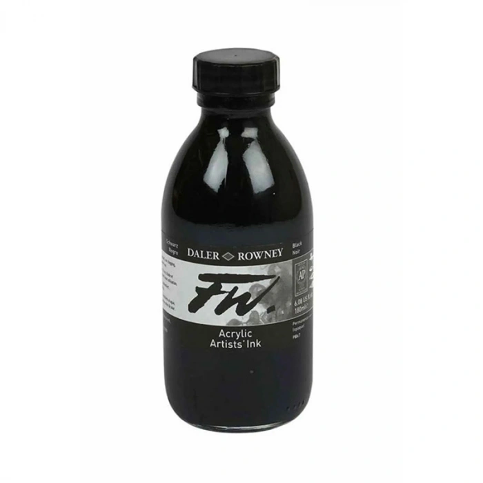 Daler Rowney FW Acrylic Artist Ink 180ml 028 Black