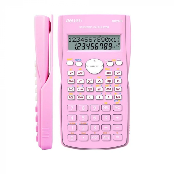 Deli Bilimsel Hesap Makinesi 240F-10+2 Digits Pembe D82MS