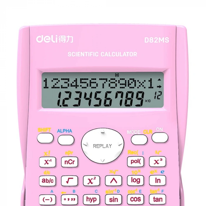 Deli Bilimsel Hesap Makinesi 240F-10+2 Digits Pembe D82MS
