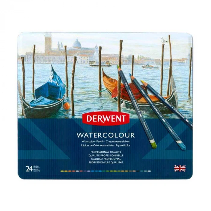 Derwent Watercolour Kuru Boya Metal Kutu 24lü