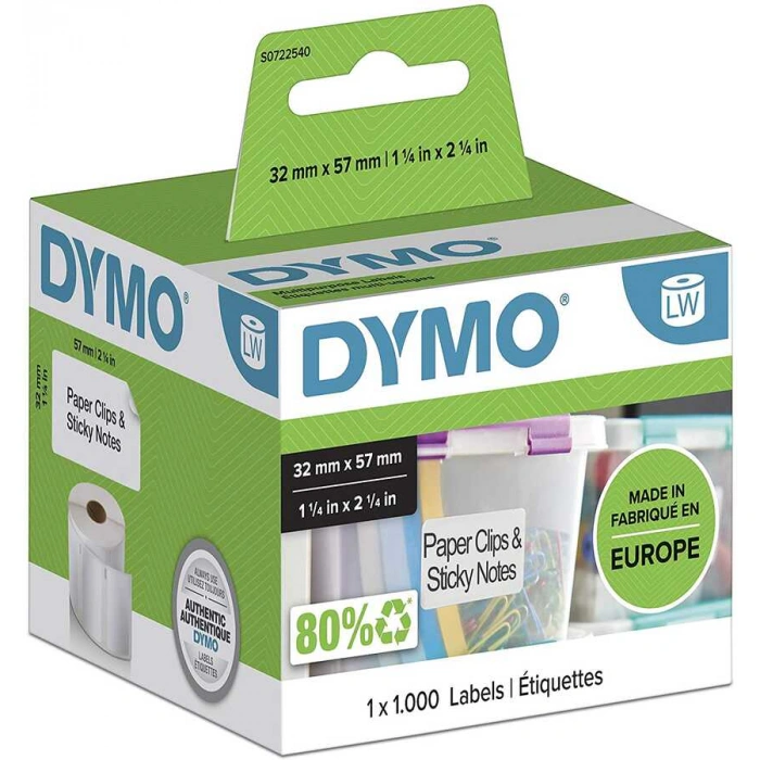DYMO 11354 LW Adres Etiketi 32x57mm / 1000li Paket S0722540  1-1/4inç x  2-1/4inç