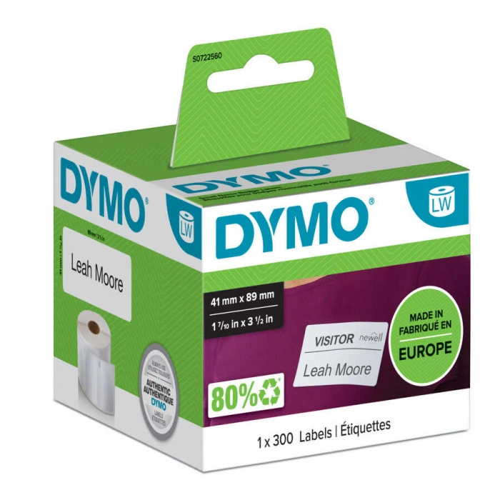 DYMO 11356 LW Çok Amaçlı Etiket 41X89mm / 300 lü Paket S0722560  1-7/10inç x 3-1/2inç