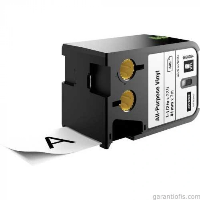 DYMO 1868754 XTL 41mm x 7metre Beyaz/Siyah Vinil Etiket