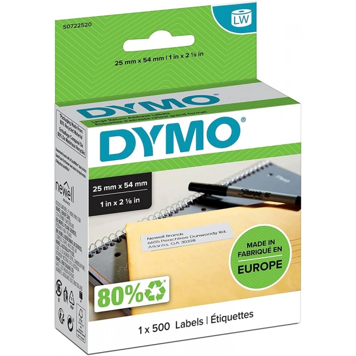 DYMO 25x54mm Çok Amaçlı LW Adres/Barkod Etiketi (11352)