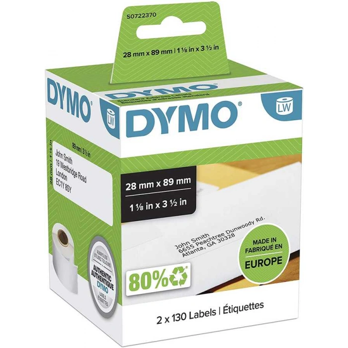 DYMO 99010 LW Çok Amaçlı Etiket 28x89mm 1-1/8inç x 3-1/2 inç - 260 lı Paket