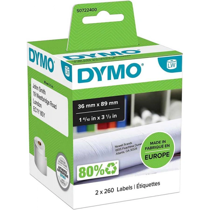 DYMO 99012 LW Geniş Adres Etiketi 36x89mm 1-4/10inç x 3-1/2inç -520 li Paket
