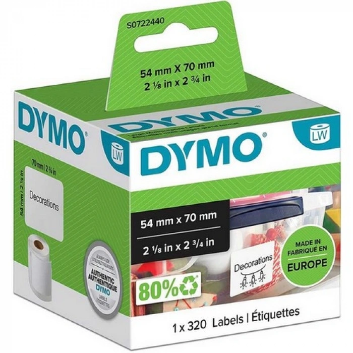 DYMO 99015 LW DİSKET ETİKETİ 320Lİ 70x54mm