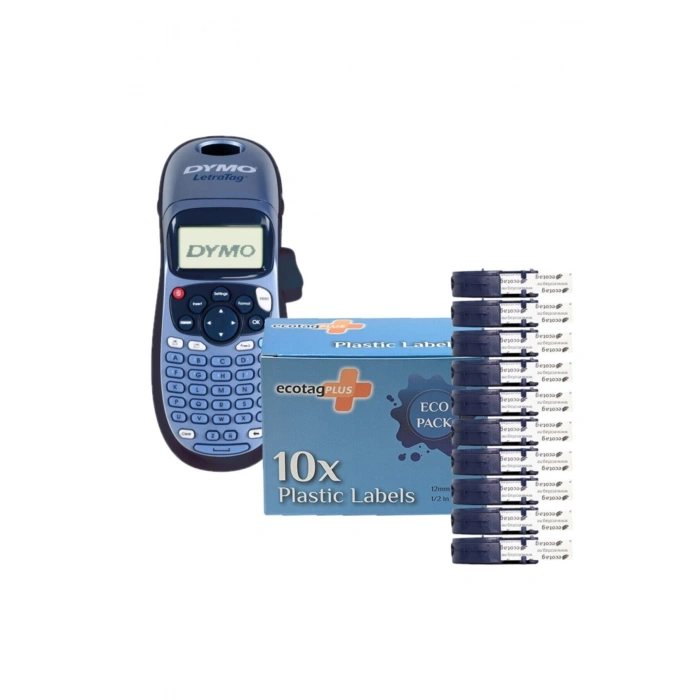Dymo Letratag Etiket Yazıcısı Ve Ecotag Kağıt Şerit Etiket Beyaz 10 Lu