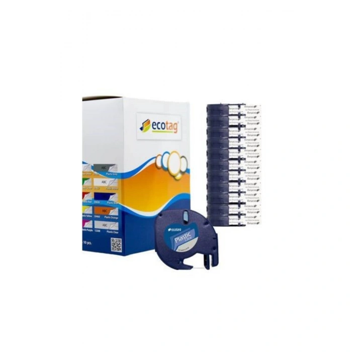 Dymo Letratag Muadil Kırmızı Plastik Şerit Etiket 10lu Paket