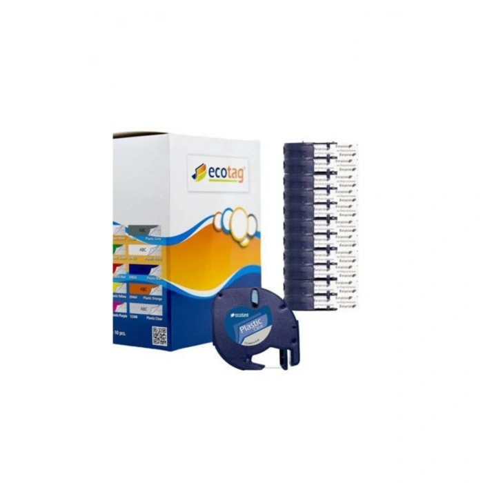 Dymo Letratag Muadil Plastik Şeffaf Şerit Etiket 10lu Paket