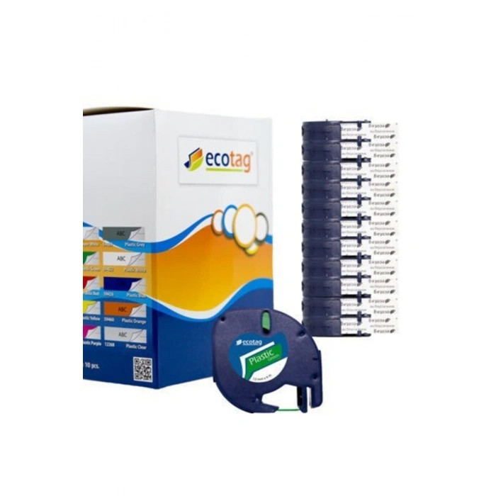 Dymo Letratag Muadil Plastik Şerit Etiket Yeşil 10lu Paket