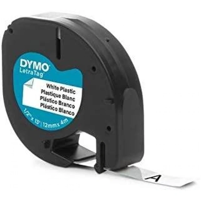 DYMO LetraTag Plastik Beyaz Şerit 59422 (12mm x 4 metre)