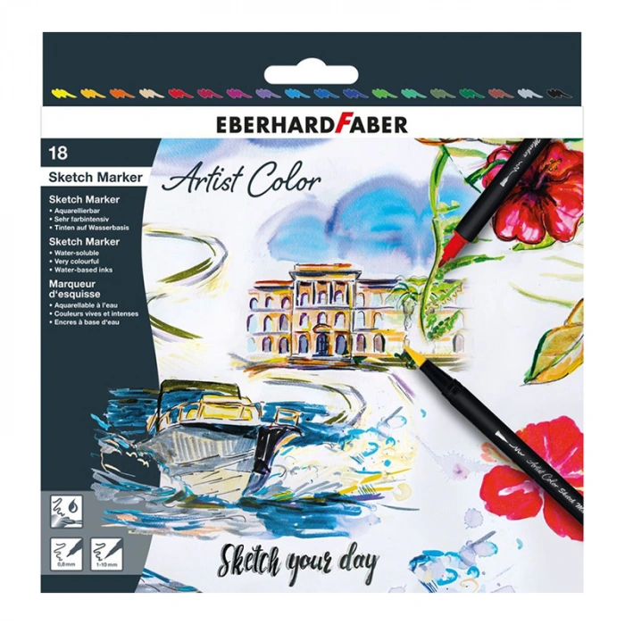 Eberhard Faber Artist Color Eskiz Markörü 18li Set
