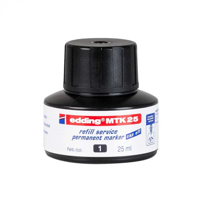 Edding MTK 25 Permanent Markör Yedek Mürekkep 25 ml Siyah