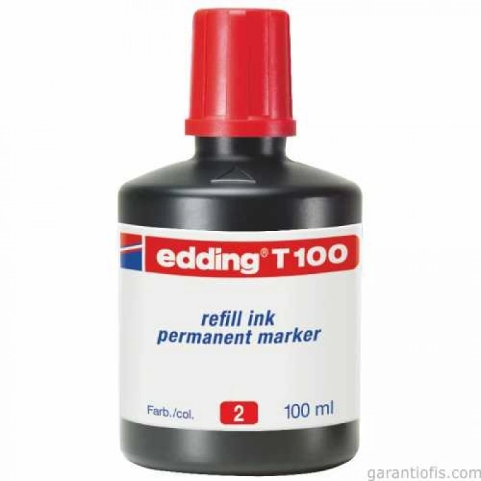 Edding T 100 Kırmızı Permanent Kalemi Yedek Mürekkebi (100 ml)