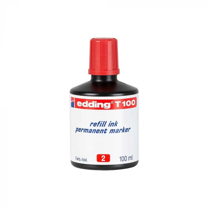 Edding T100 Permanent Markör Yedek Mürekkep 100 ml Kırmızı
