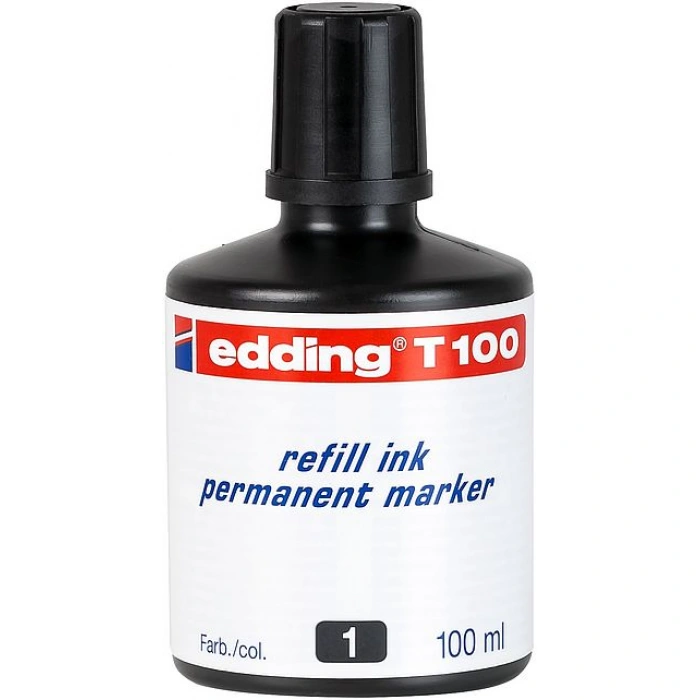 EDDİNG T100 SİYAH PERMANENT MÜREKKEP 100ML
