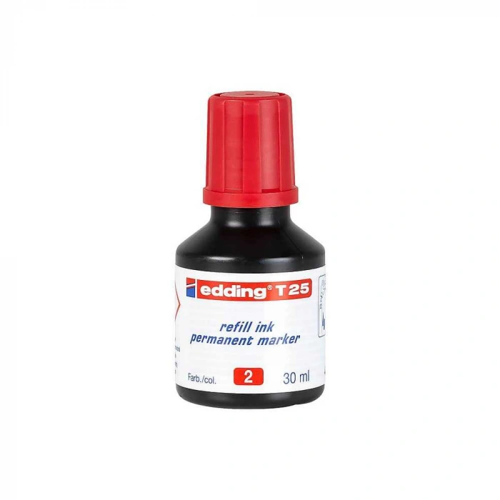 Edding T25 Permanent Markör Yedek Mürekkep 30 ml Kırmızı