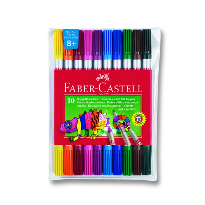 FABER 10 RENK ÇİFT TARAFLI NEON KEÇELİ KAL.1511090