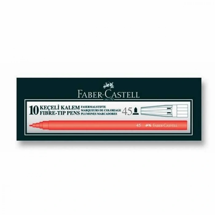 Faber Castell 45 Kırmızı Keçeli Kalem (10 lu Kutu)
